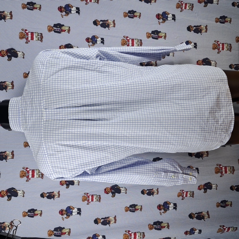 Y2K Tommy Hilfiger American Classic button-up dress casual plaid shirt 15.5 - Picture 3 of 6